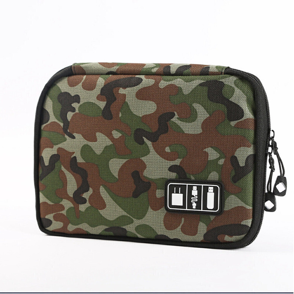 Electronic Device Storage Case In Camoflauge Brown Green